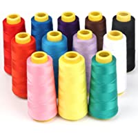 ilauke 12 X 1500m Hilos de Coser- Hilos de Bordar de Poliéster para Máquina de Coser Hilo Overlock 40S-2